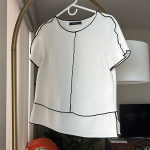 White Zara top- perfect for work!
